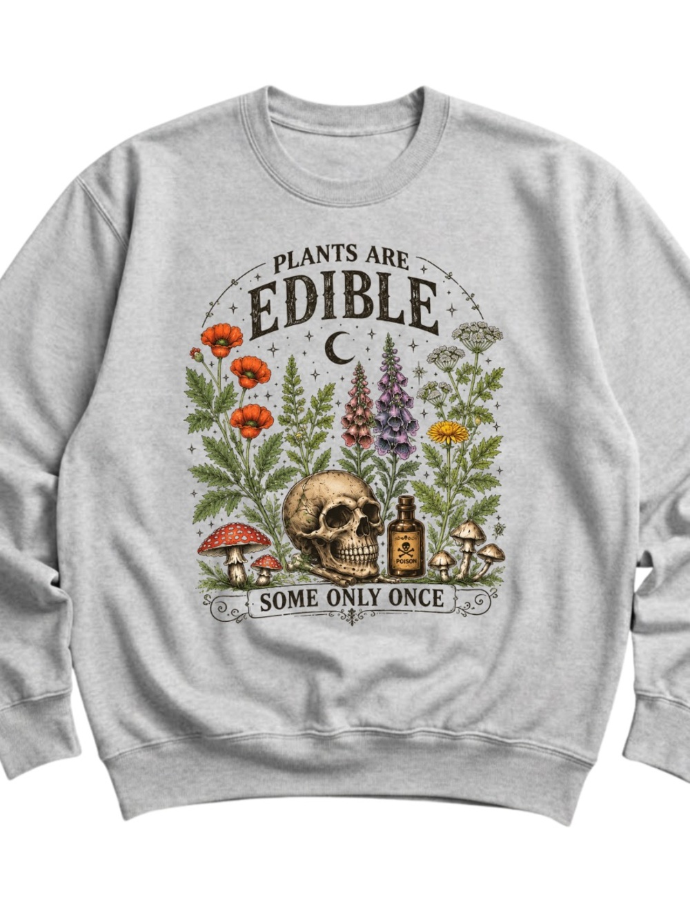 ASHGREY 'Plants Are Edible' Botanical Skull Graphic Tee